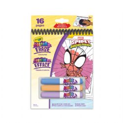 CRAYOLA - COLORIE ET EFFACE ENSEMBLE SPIDEY ET SES AMIS - 16 PAGES À COLORIER ET 3 MINI MARQUEURS